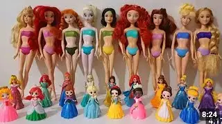 Satisfying Video l How to make Glossy Lolipops in to Rainbow Pool with Disney Princess Cutting ASMR