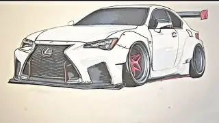 Как нарисовать автомобиль Lexus || Урок рисования автомобиля Lexus RC F || Простой пошаговый набр...