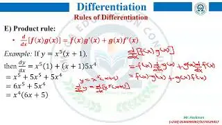 CALCULUS: Lesson 9 (Rules of differentiation cont'd)