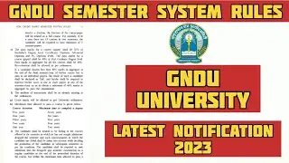 Gndu Ordinances for Colleges || Gndu Latest Notification 2023 || Gndu Semester System Rules 2023