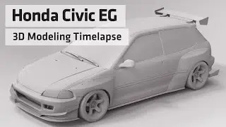 Honda Civic EG Widebody / Pandem - 3D Modeling Timelapse in Cinema 4D