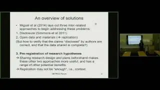 METRICS Forum: Transparency and Reproducibility in Economics Research