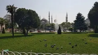 صوت الآذان في محيط آية صوفيا وجامع السلطان أحمد في اسطنبول