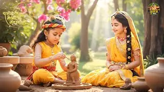 जब कान्हा मूर्ति बनाते हुए देखि राधा रानी बैठ कर जब राधा अंदर ही अंदर मुस्कराई - श्री कृष्णा लीला