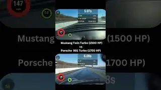DRAG RACING Mustang Twin Turbo 1500 HP vs Porsche 991 Turbo 1700 HP