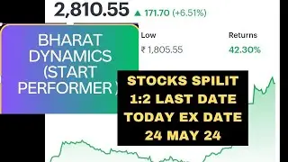 #stocksupdates बड़ी खबर BDL Star Performer Stocks 1:2 SPILIT EX DATE tomorrow #erhari #cstechguriji
