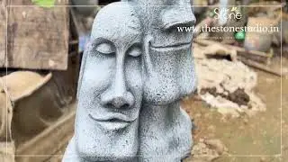 Easter Island Leaning Head Modern Sculpture 3ft, www.thestonestudio.in