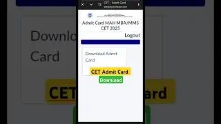 cet admit card download 2025 #admitcard cet exam hall ticket #shorts