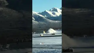 Huge snow blower on base
