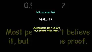 Why 0.999... = 1: The Math Proof You Didn&rsquo;t Expect! #MathShorts#MathExplained#MathIsFun#NumberTheory