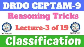 #3 Classification| Odd one out | Drdo Tier-1 Crash course| Drdo Reasoning Tricks