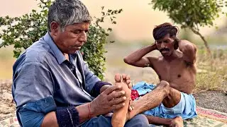 ASMR | Feet & Leg Massage Men for Relaxation by FAIZ BARBER | ( Outside Massage )