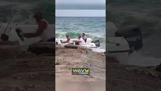 Boat CRASHES into Jetty Rocks at Haulover Inlet! | Wavy Boats