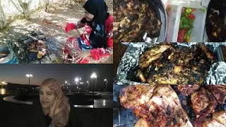 أحلى فراخ مشوية وأحلى خروجة مع صوت أمواج البحر