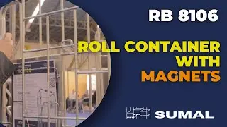 SUMAL | Roll container RB 8106 with magnets designed for the industrial laundry sector