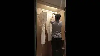 hotel bathrobe set up