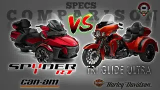 CAN-AM SPYDER RT vs HARLEY-DAVIDSON TRI GLIDE ULTRA SPECS COMPARISON
