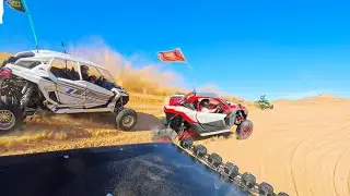Лучшая гонка по дюнам Глэмиса! Дрэг-рейсинг на песчаных трассах! Polaris Pro R, 3 песчаных автомо...