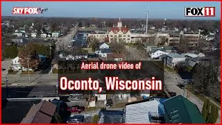 Oconto, Wisconsin; aerial drone video