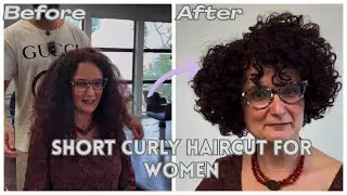 Curly shag haircut transformation | Short curly haircut for women | Modern layered curls