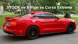 Mustang GT Stock vs X-Pipe vs Corsa Extreme Catback Comparison - @singhwhips