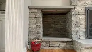 Secret Door Fireplace Renovation Thinstone Veneer Granite Hearth