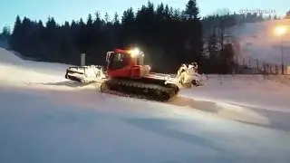 Slotwiny Arena w Krynicy  - przerwa na ratrakowanie stoku