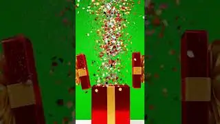 Confetti Party Christmas Gift Box Opening Green Screen Effect 04 #chromakey #snow #relaxing