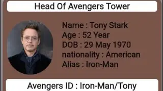Tony stark/Iron man ID card Design in Flutter