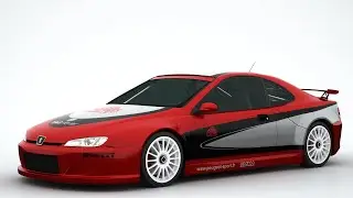 Peugeot 406 Coupe Silhouette 3D Model