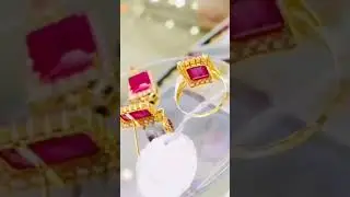 Elegant And Stylish 1 Tola Gold Stones Sets Designs / Latest 18k Gold Crystal Stones Set