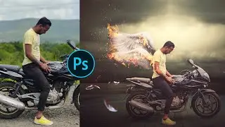 Photo Editing in Photoshop cc | Fire Wings Manipulation |  Adarsh Edit's