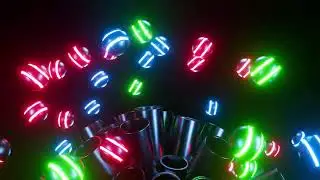 2 Hours 4K Futuristic Neon Spheres Exploding from Steel Tubes I Screensaver for Meditation