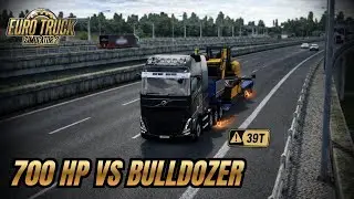 700 hp Volvo FH16 vs 39,000 kg Bulldozer - Logitech G29 London to Dover Drive