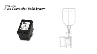 How to Refill HP 62 62XL Black Ink Cartridge - Auto Convection Refill