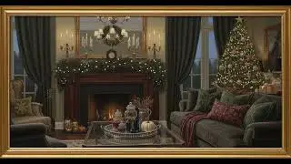 Old Vintage Christmas Classic Oil Painting Scene | Gold Frame TV Art | Art Screensaver for TV 3 Hrs