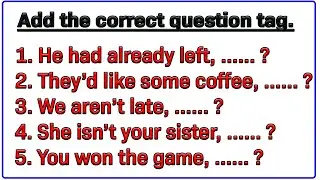 English Grammar Test ✍️ Question tags exercise. #challenge 148