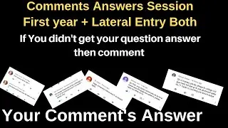 Comment Answers Session For Both Lateral Entry and First Year Mponline DTE counseling 2019