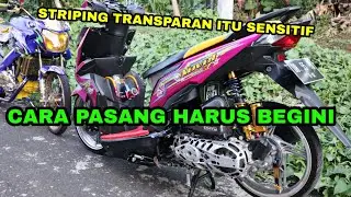 PASANG STRIPING TRANSPARAN PADA BEAT LOW BAJET |  SALAH DIKIT AMBYAR
