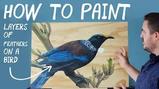 How to paint layers of feathers on a bird