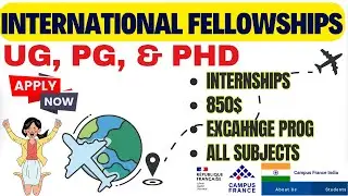 Study Abroad with Full Financial Support II Travel, Visa, Fellowship & Medical II For UG, PG & PhD