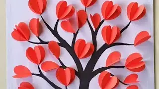 DIY Valentine's day gift idea | paper heart tree branch | paper craft wall hanging