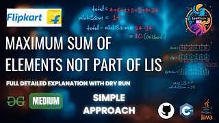 Maximum sum of elements not part of LIS | GfG POTD | 13-07-25 | GfG Problem of the day