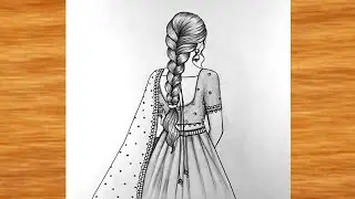 How to draw A backside girl ||Girl Drawing for beginners ||Pencil sketch A Beautiful Wearing dress