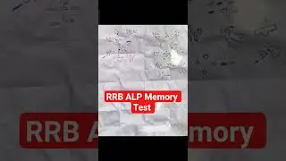 RRB ALP  psycho Test memory test #rrbalp #alp #psychotest #test