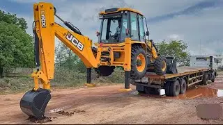 Our Brand New JCB 3DX Super 4x4 Unloading from Truck in Jcb Showroom 2024