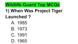 Wildlife Guard Top MCQs | Expected Questions For JKSSB Wildlife Guard Exam 2026 | PYQs