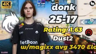 🔥donk (25-17) w/magixx (Dust2) | avg 3470 Elo | Jan 27, 2026 #cs2 #donk