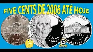 Moedas JEFFERSON NICKEL FIVE CENTS 2006 AT&Eacute; HOJE