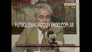 Alfredo Davicce, Presidente de River por posible incorporación de Chilavert. 1995. Crónica TV.